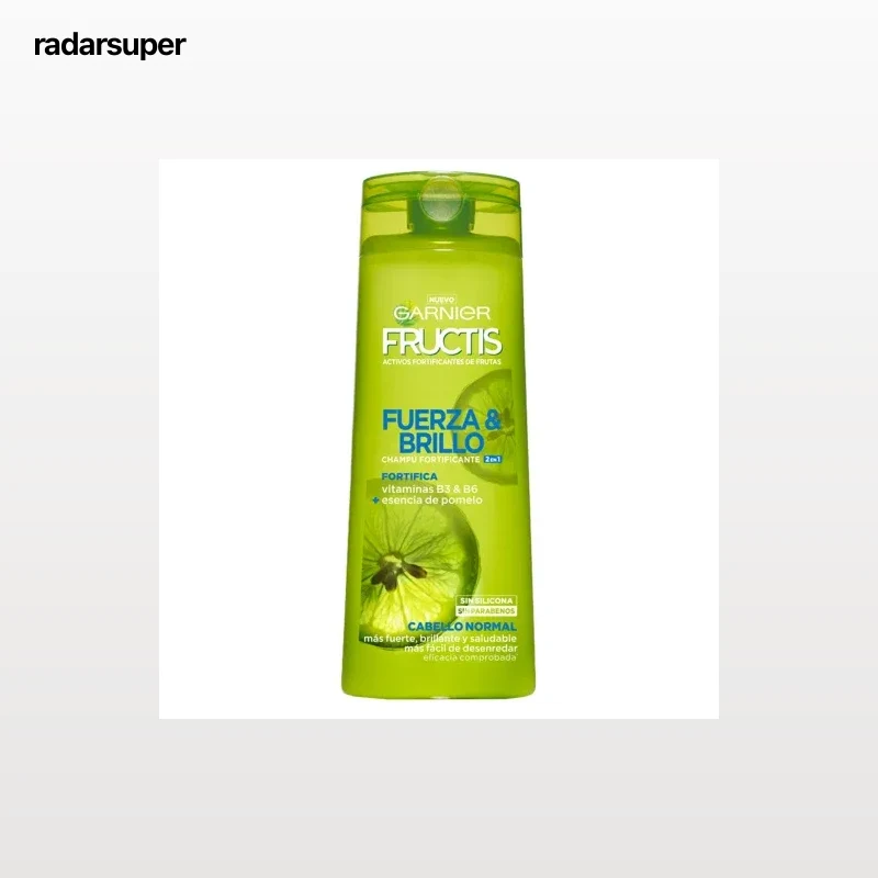 Champú Fuerza y Brillo 2en1 para cabello normal Garnier-Fructis 360 ml.