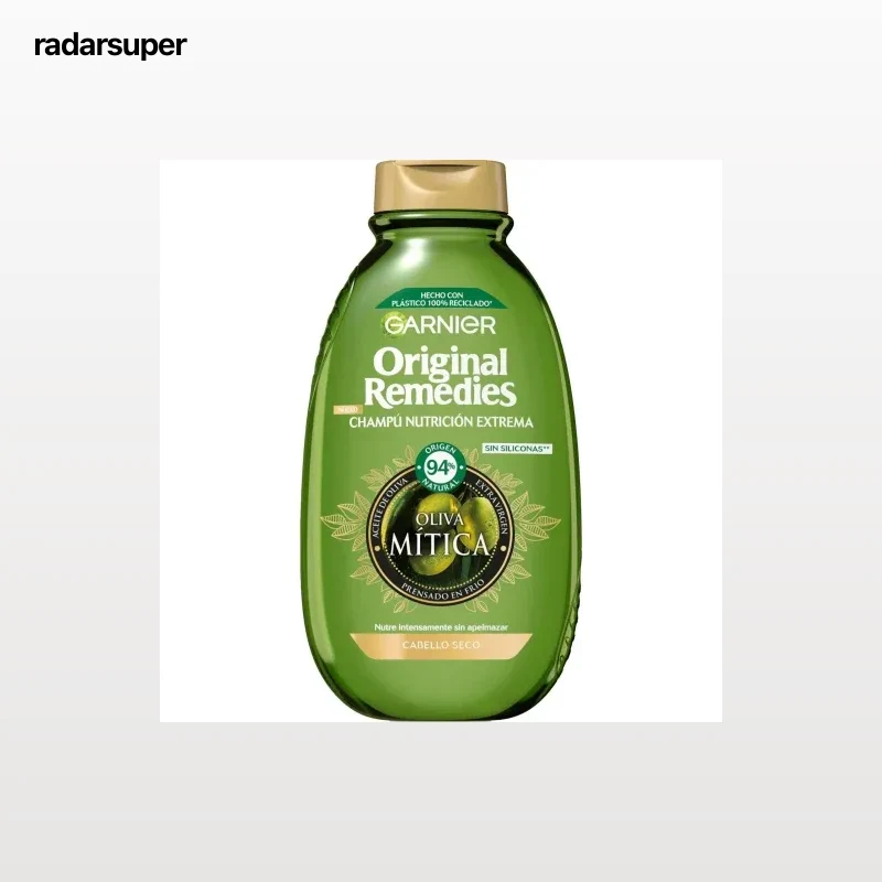 Champú nutrición extrema para pelo seco oliva mítica Original Remedies Garnier 400 ml.