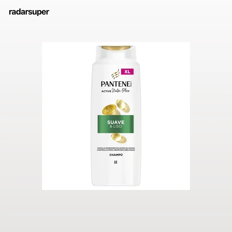 Champú para suave y liso para pelo encrespado y apagado Pantene Pro-V 625 ml.
