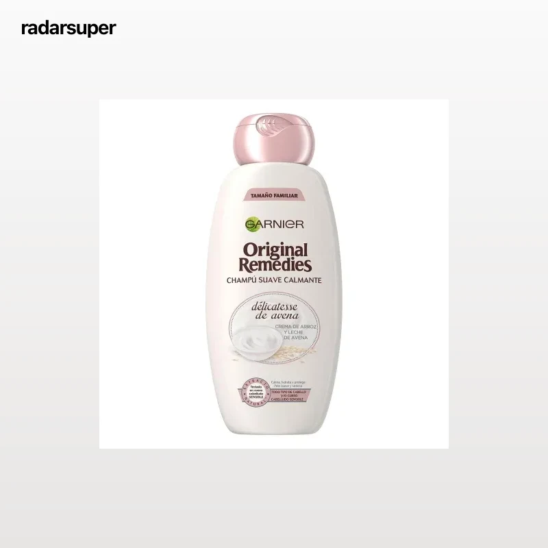 Champú suave calmante con crema de arroz y leche de avena Original Remedies 600 ml.