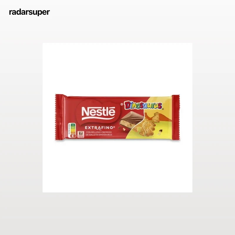 Chcoolate con leche relleno de cremoso y galleta Nestlé extrafino Dinosaurus 84 g.