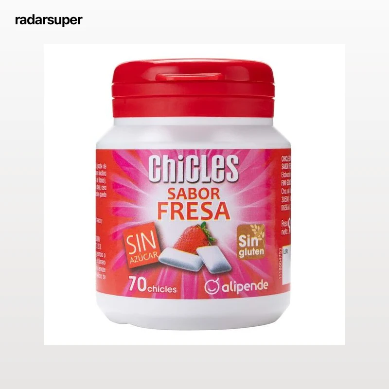 Chicle Alipende sin azúcar bote 98g fresa