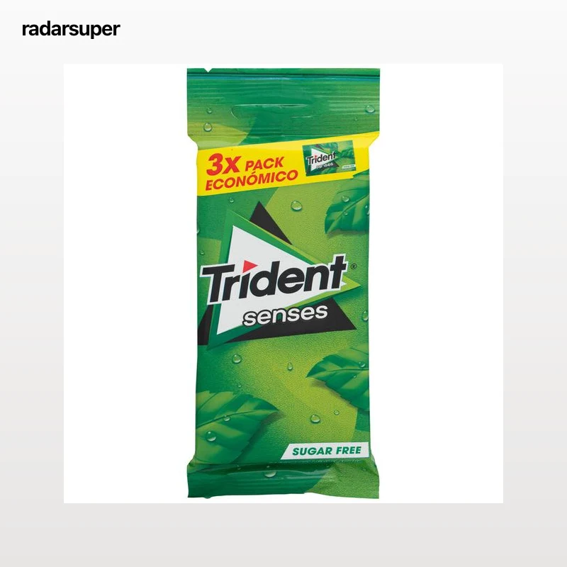 Chicle sin azúcar sabor hierbabuena Trident Senses pack 3