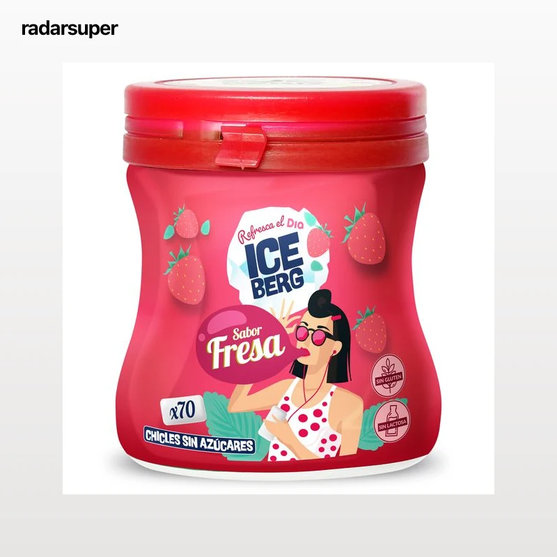 Chicles de fresa sin azúcar Iceberg de Dia 70 unidades
