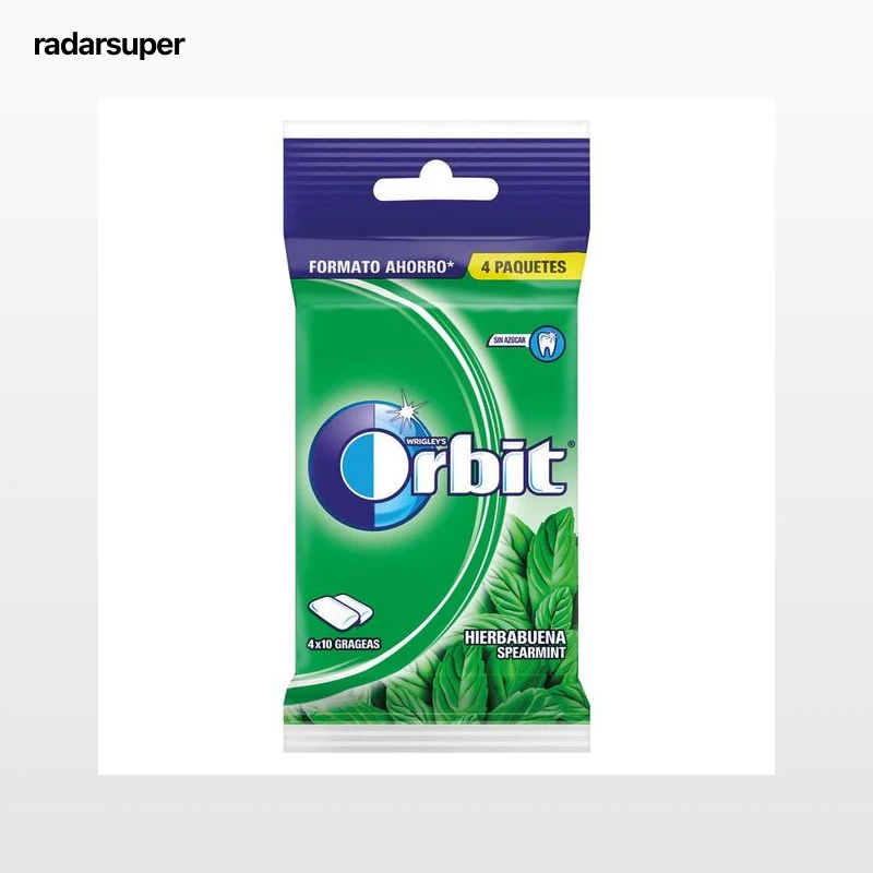 Chicles hierbabuena sin azúcar Orbit pack 4