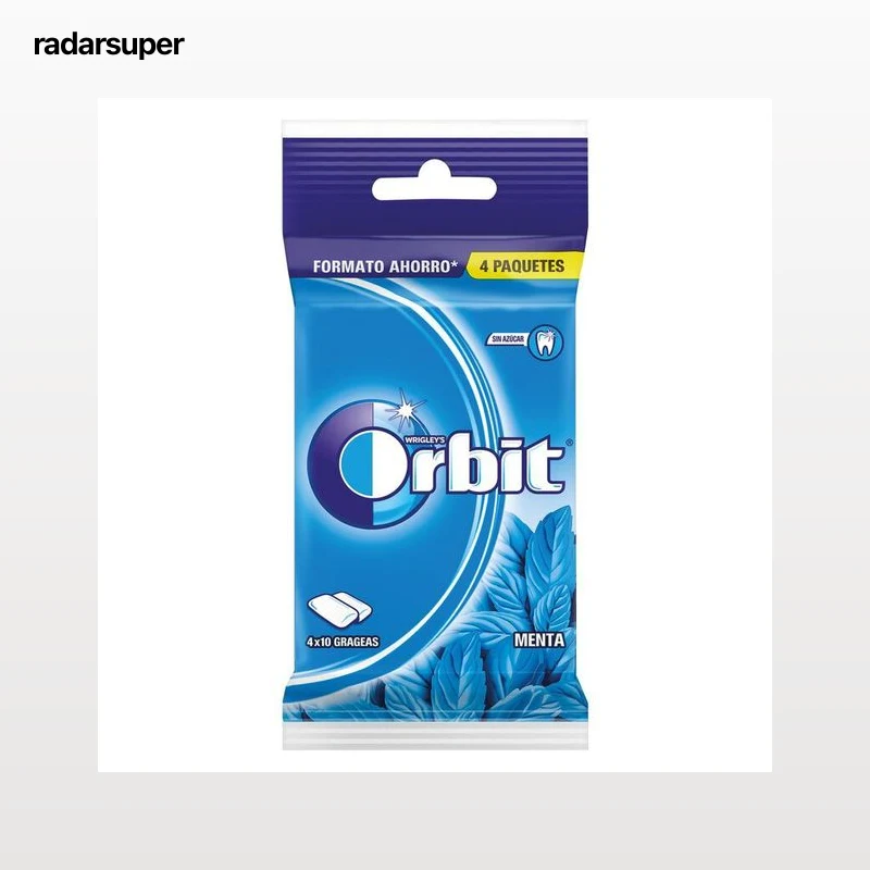 Chicles menta sin azúcar Orbit pack 4