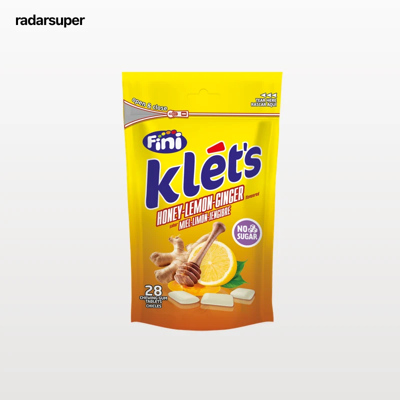 Chicles de miel limón jengibre sin azúcar Klets Fini 39g