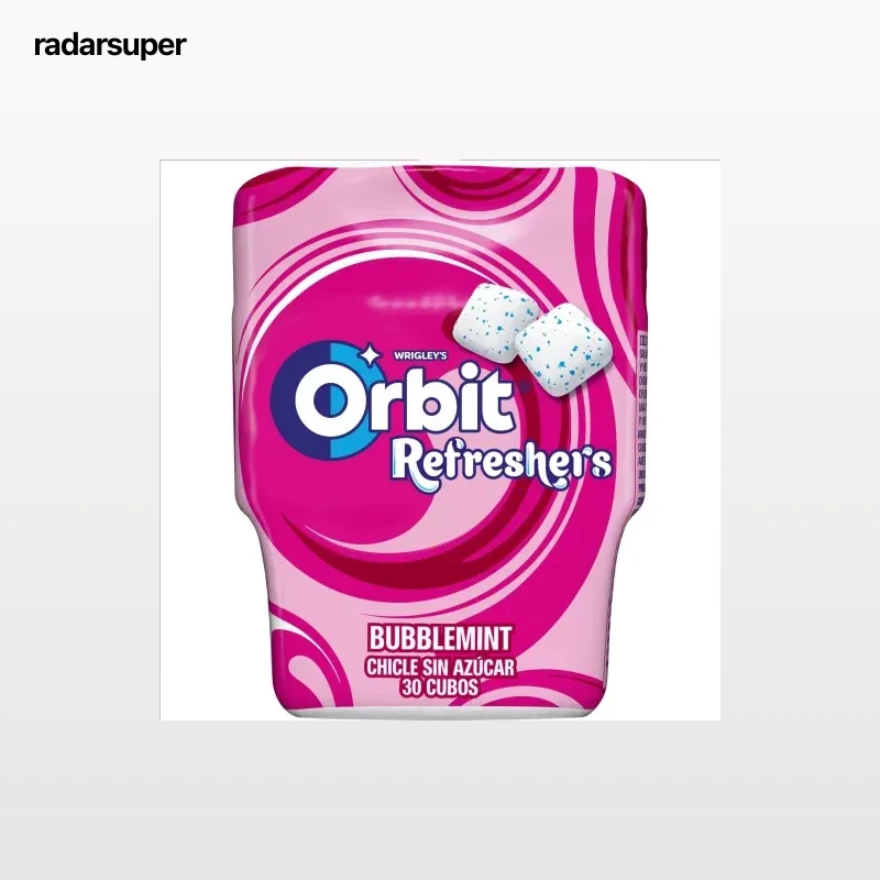 Chicles sabor frutas y mentas sin azúcar Refreshers Orbit 30 ud.
