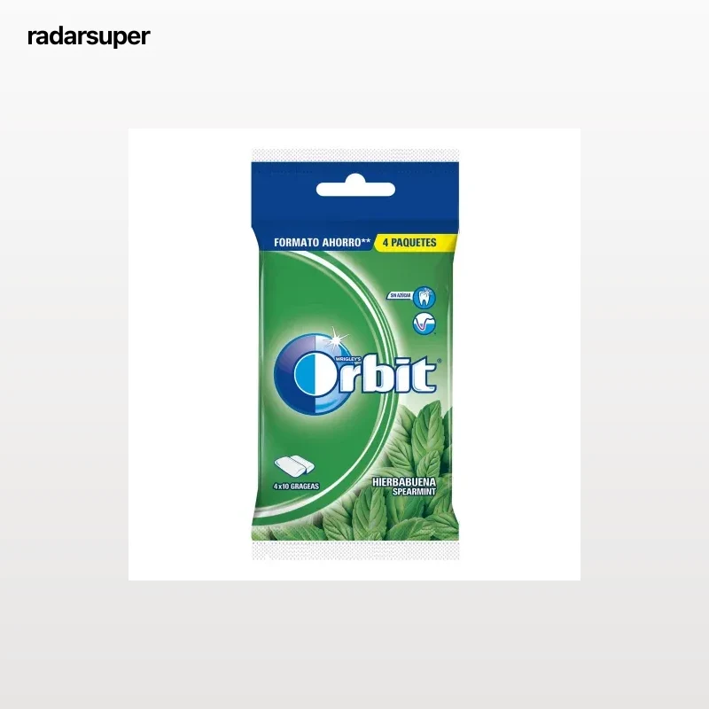 Chicles sabor hierbabuena Orbit 4 paquetes de 10 ud.