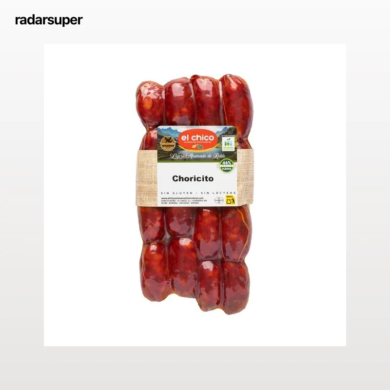 EL CHICO Chorizitos asturianos con un ligero ahumado de Roble, elaborados sin gluten ni lactosa 400 g.
