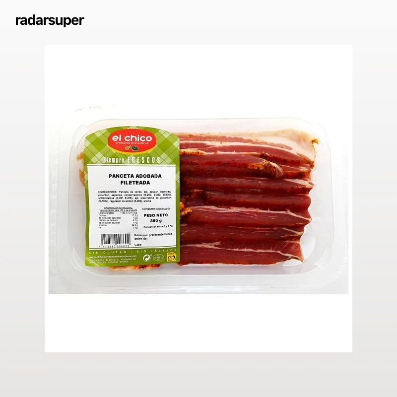 EL CHICO Panceta adobada cortada en filetes 350 g.