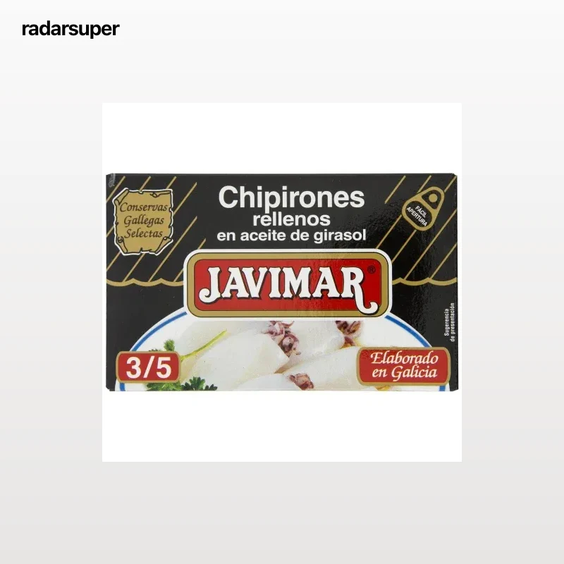 Chipirones rellenos en aceite de girasol Javimar 72 g.