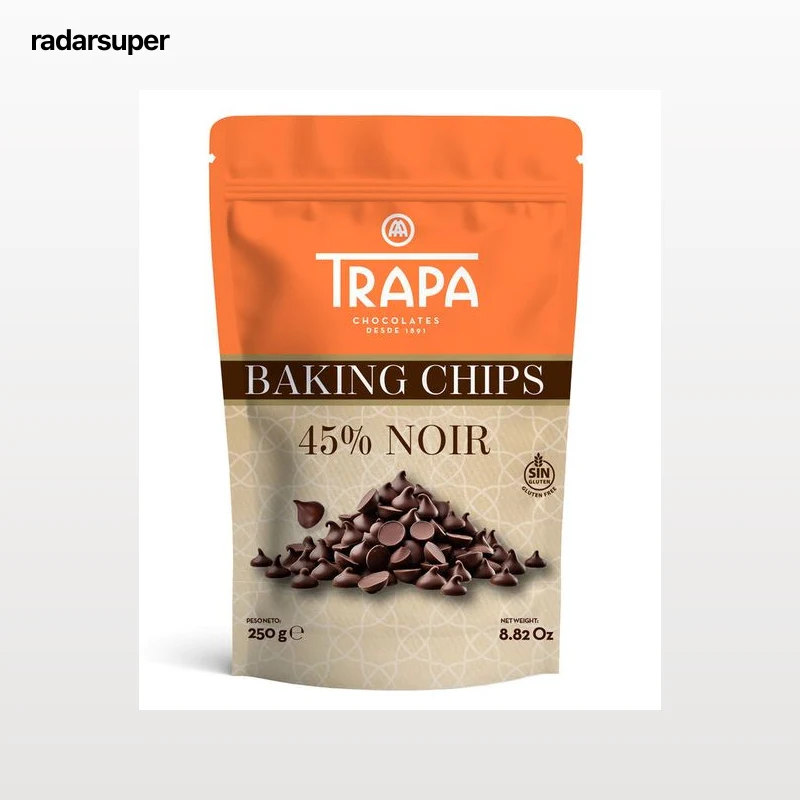Chips de chocolate negro 45% para repostería Trapa 250g