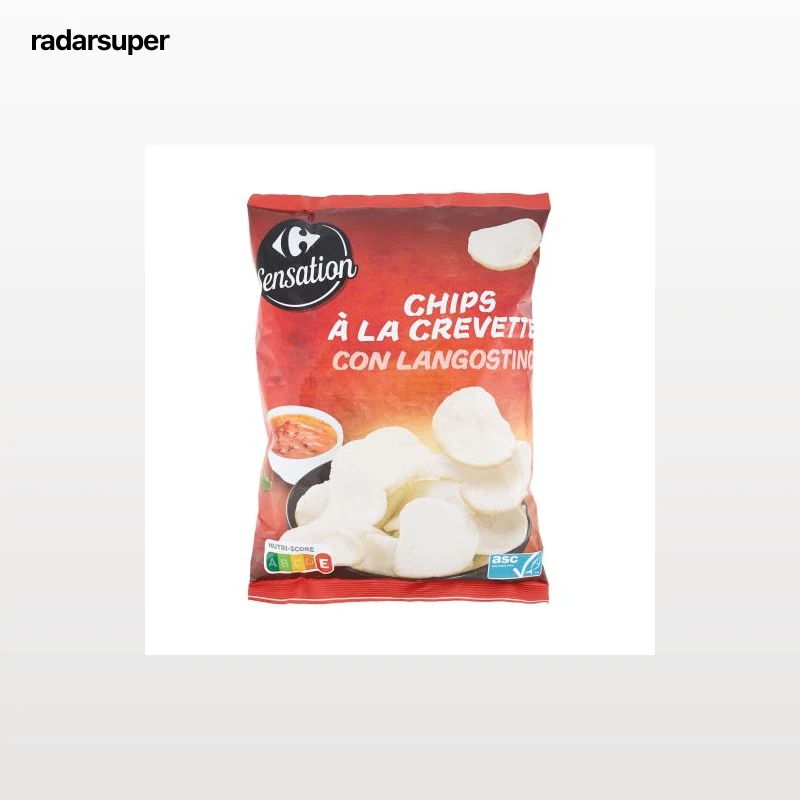 Chips con langostino Carrefour Sensation 50 g.