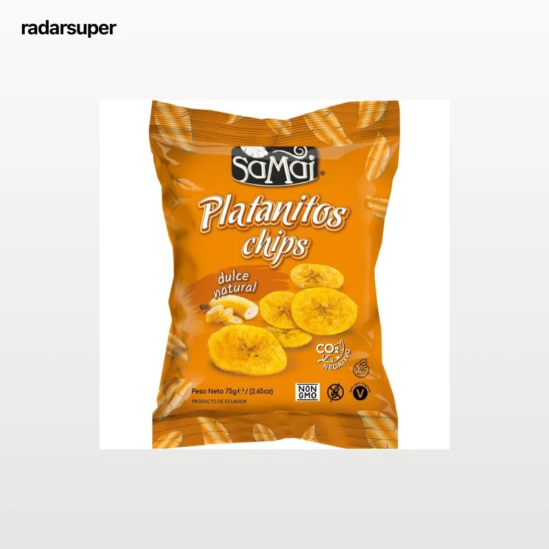Chips de plátano dulce Samai sin gluten 75 g.