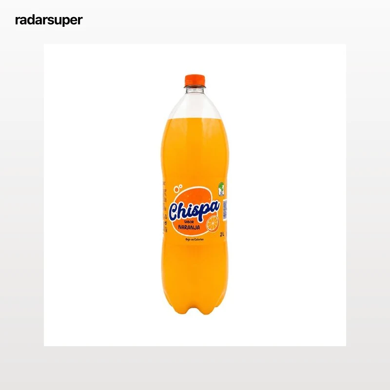 LA CHISPA Bebida refrescante con azúcares y edulcorantes con sabor a naranja botella de 2 l.