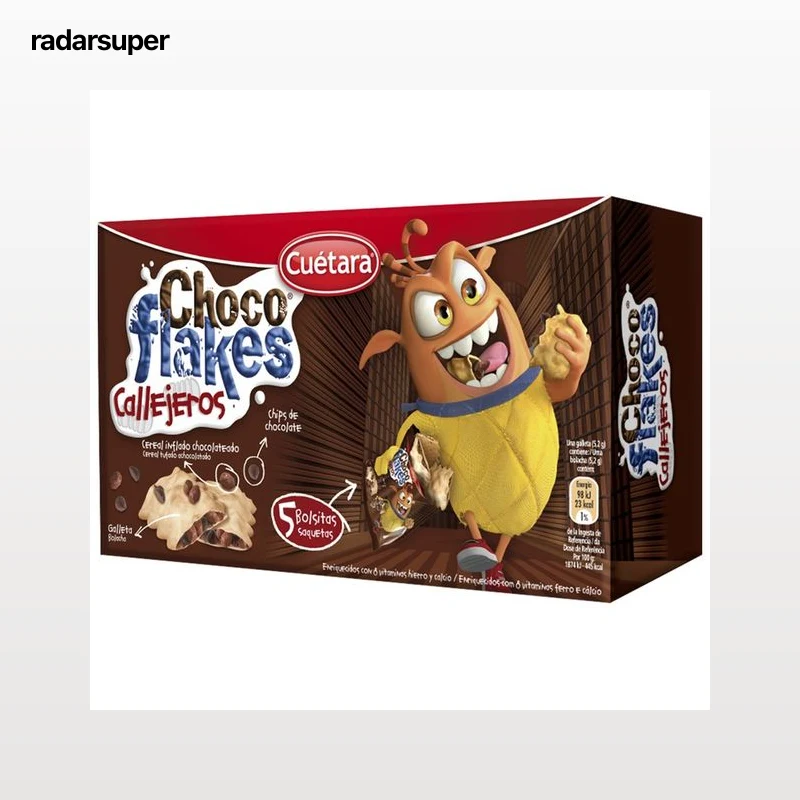 CHOCO FLAKES Galletas con arroz inflado chocolateado packs de 5 uds. de 50 g.