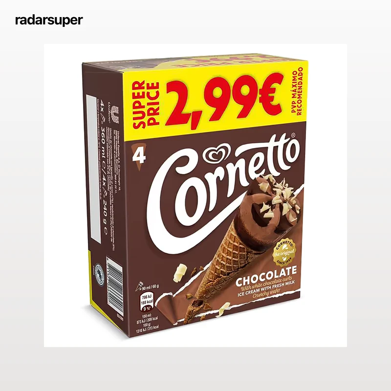 Cornetto de chocolate 4 x 60 g