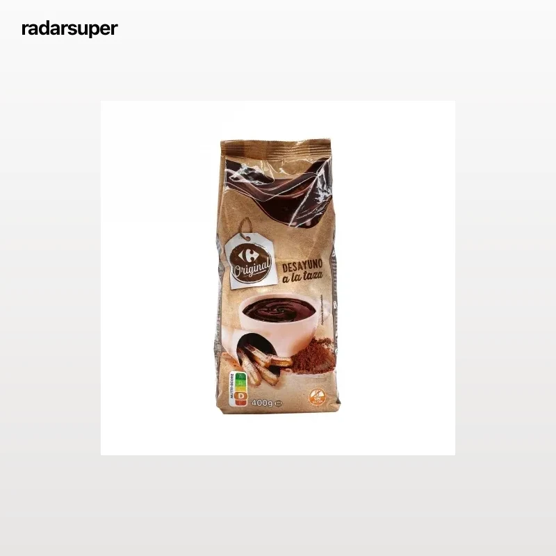 Chocolate a la taza en polvo Carrefour sin gluten 400 g.