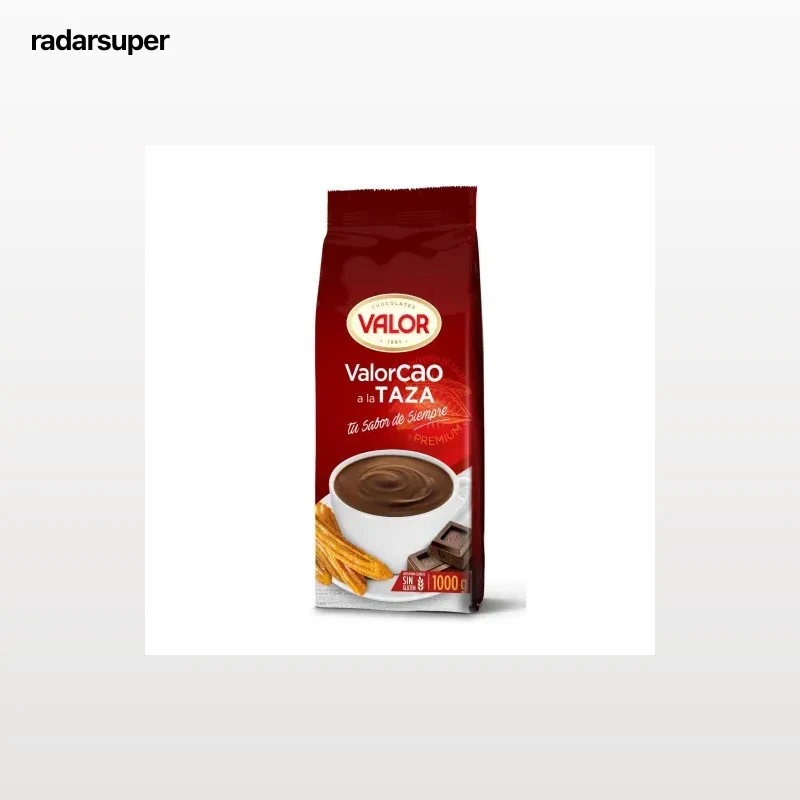 Chocolate a la taza en polvo Valor sin gluten 1 kg.
