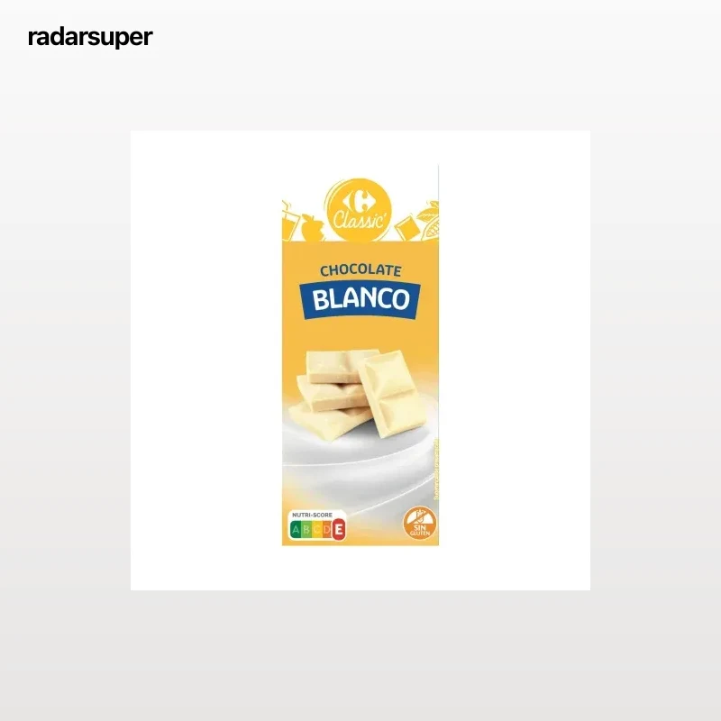 Chocolate blanco Carrefour Classic sin gluten 100 g.