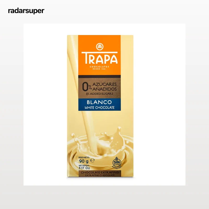 Chocolate blanco sin azúcar añadido Trapa 90 g