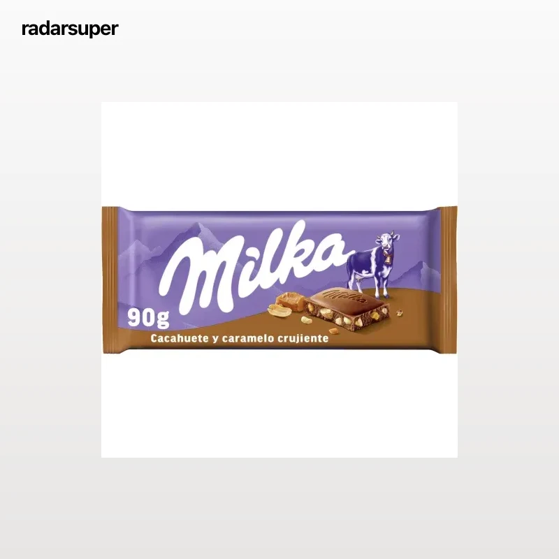 Chocolate con caramelo y cacahuetes crujientes Milka 90 g.