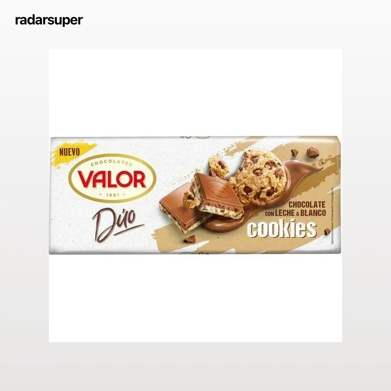 Chocolate con leche & blanco cookies Duo Valor 170 g.