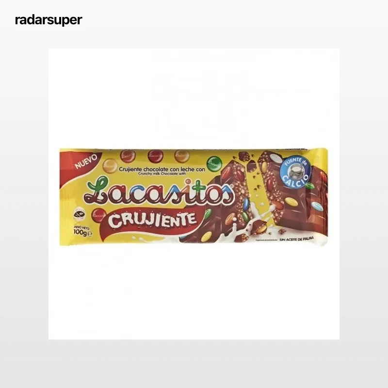 Chocolate con leche con grageas de chocolate Lacasitos sin gluten 100 g.