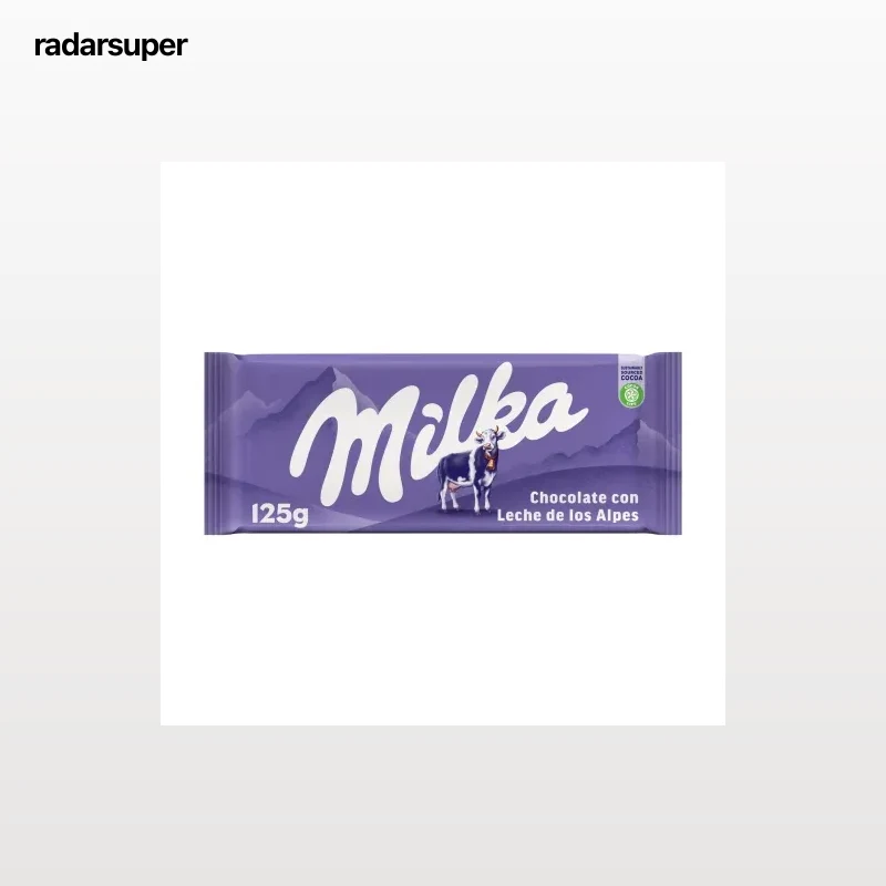 Chocolate con leche de los Alpes Milka 125 g.
