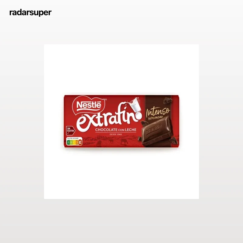 Chocolate con leche intenso 40% cacao extrafino Nestlé sin gluten 125 g.