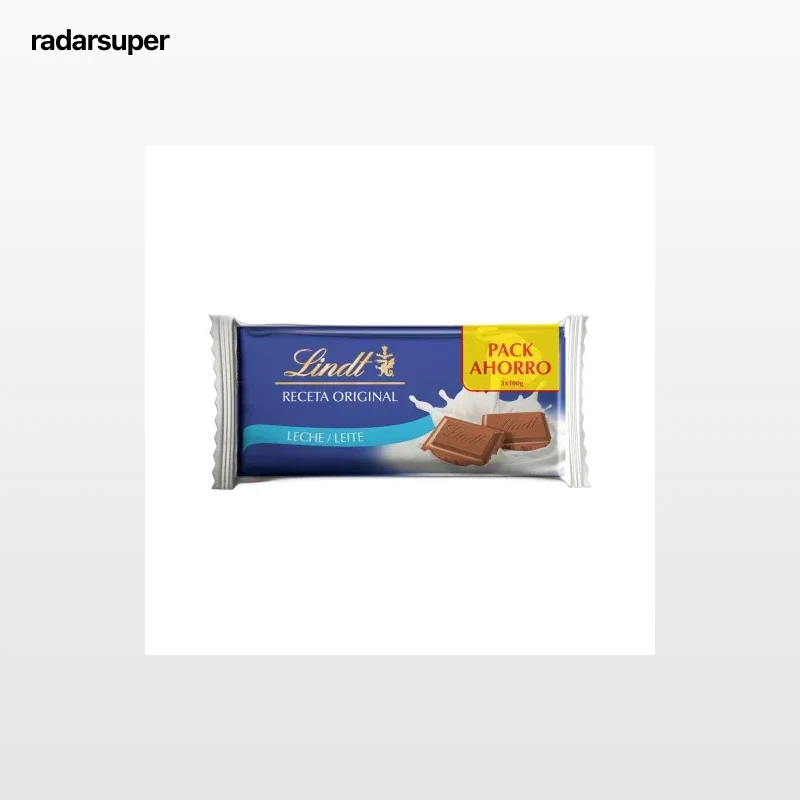 Chocolate con leche Lindt pack de 3 unidades de 100 g.