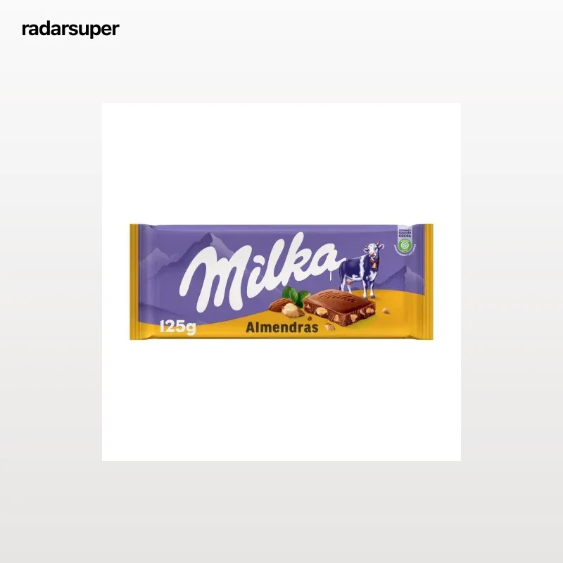 Chocolate con leche y almendras Milka 125 g.