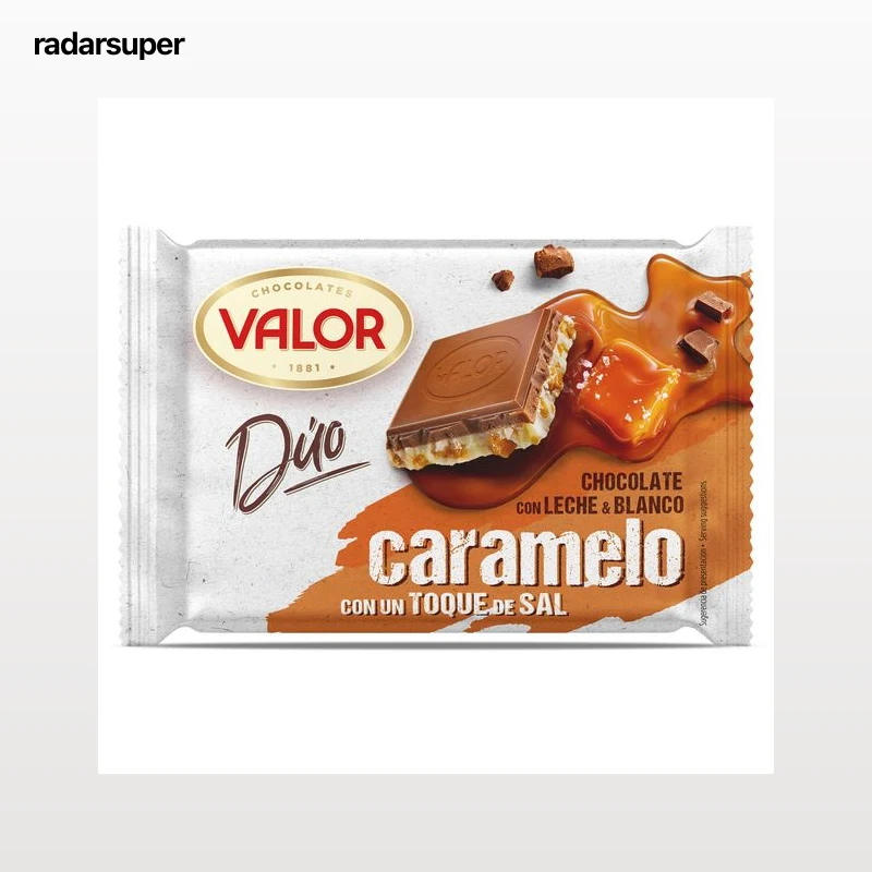 Chocolate duo con leche y blanco caramelo y sal Valor 130 g