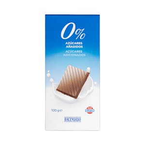 Chocolate extrafino con leche Hacendado 0% azúcares añadidos