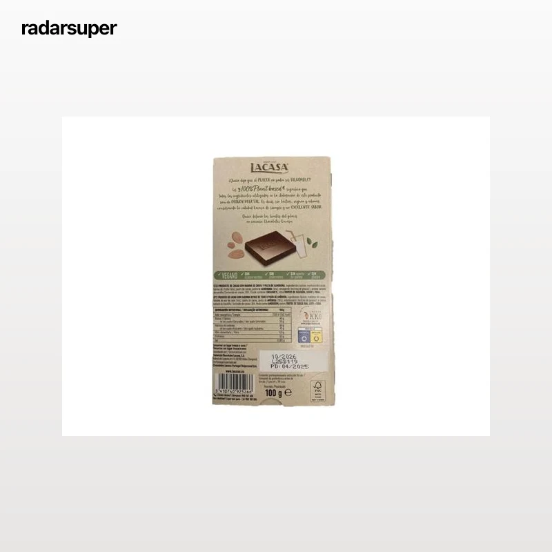 CHOCOLATE LACASA LEITE VEGETAL 100G