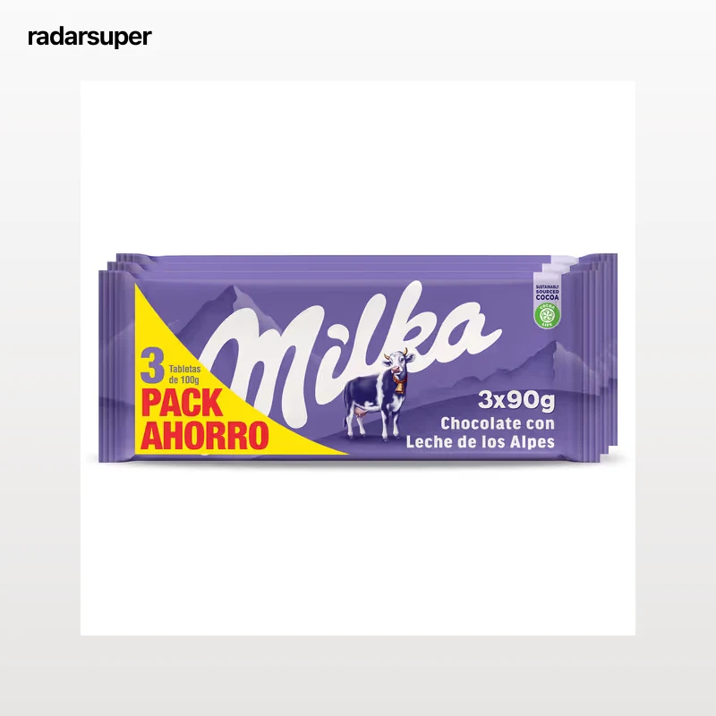 Chocolate con leche Milka 3 x 90 g