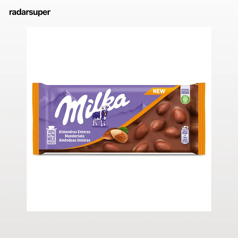 Chocolate con leche y almendras enteras Milka 100 g