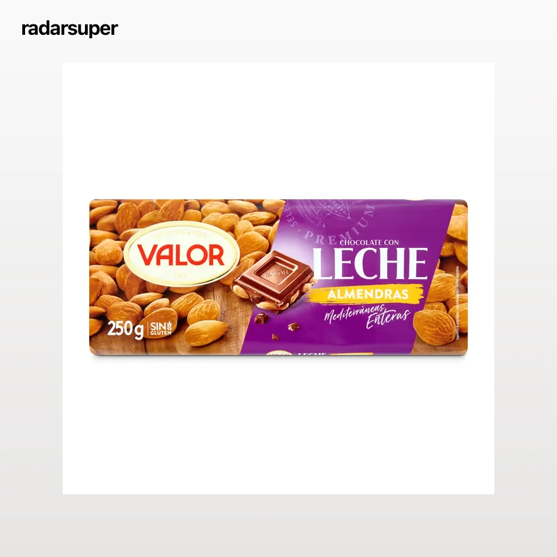 Chocolate con leche con almendras enteras Valor 250 g
