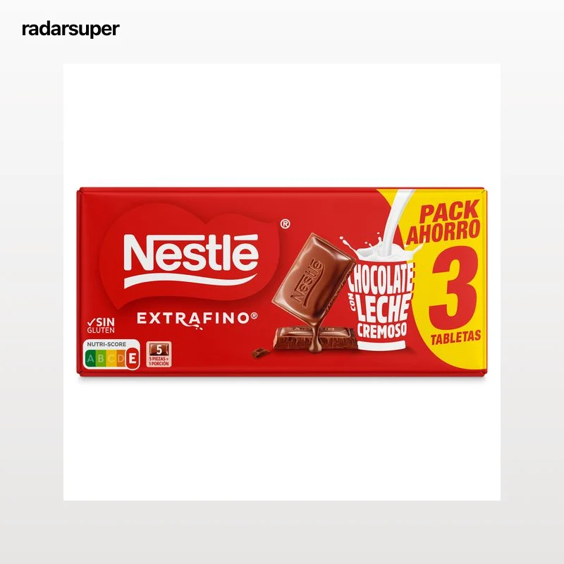 Chocolate con leche Nestlé Extrafino 3 x 125 g