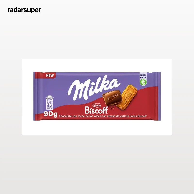 Chocolate con leche Milka y galleta lotus Biscoff 90g