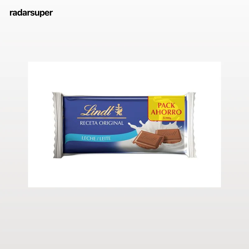 Chocolate con leche original Lindt pack 3 x 100g