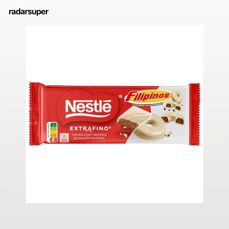 Chocolate con leche relleno de filipinos blanco 84 g.