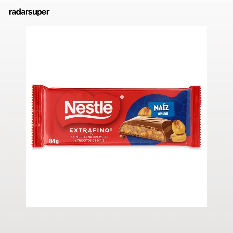 Chocolate con leche relleno de trocitos de maíz Nestlé Extrafino 84 g