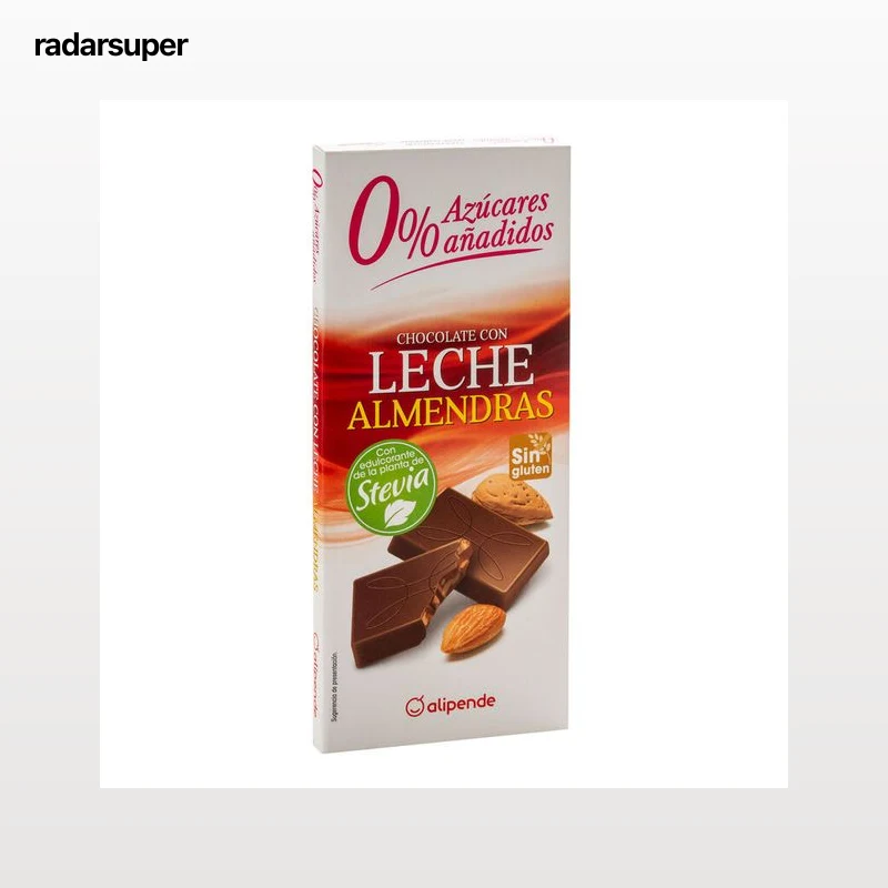 Chocolate con leche sin azúcar añadido con almendras Alipende 150g