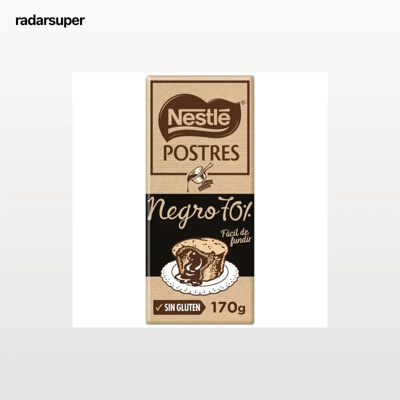 Chocolate negro 70% especial postres Nestlé sin gluten 170 g.