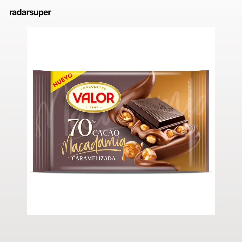 Chocolate negro 70% con macadamia Valor 150 g