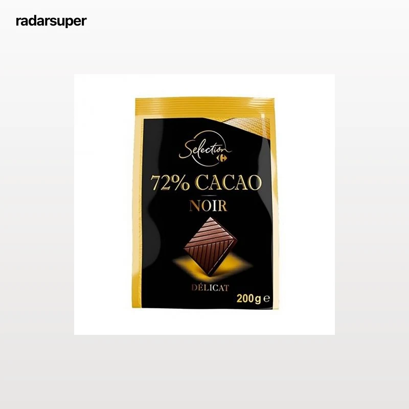 Chocolate negro 72% cacao mini tableta Carrefour Selection 200 g.