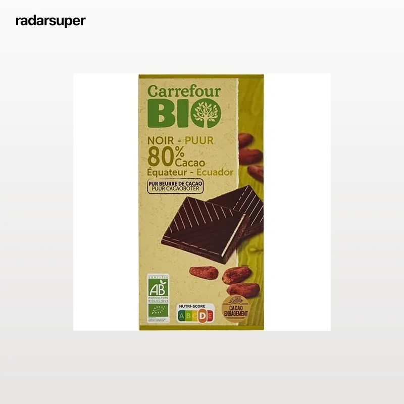 Chocolate negro 80% cacao Ecuador ecológico Carrefour Bio 100 g.