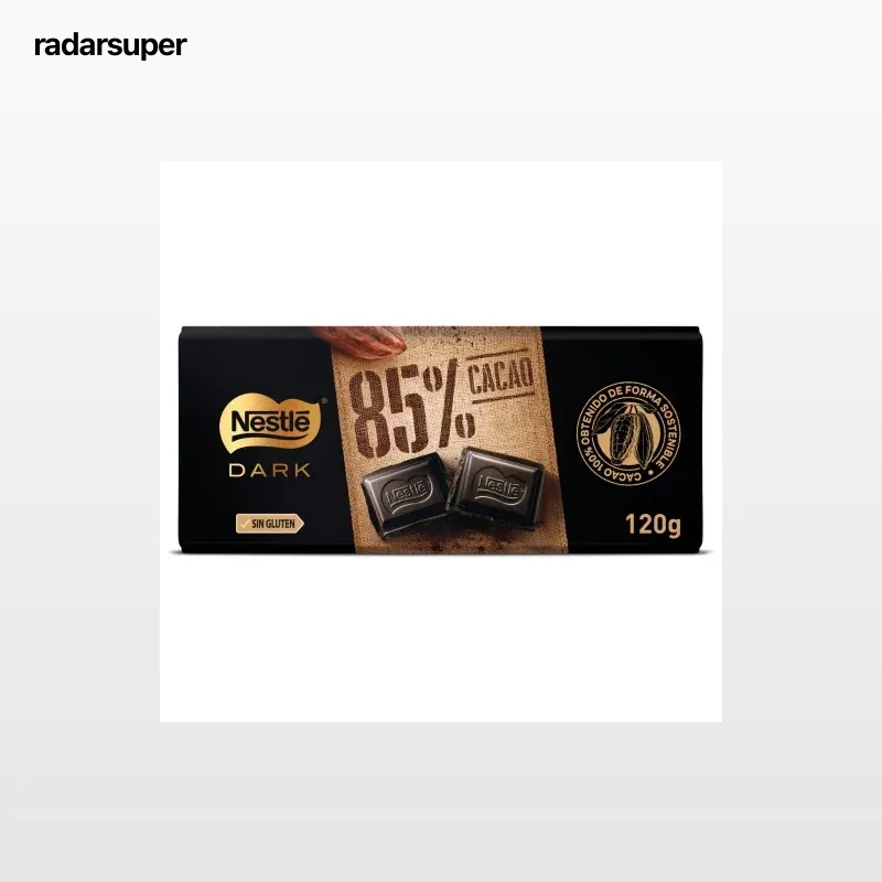 Chocolate negro 85% cacao Nestlé sin gluten 120 g.